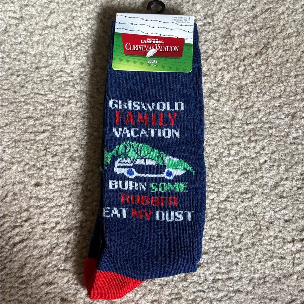 Christmas Vacation Griswold Socks Sz. 10-13 1 pr. NWT